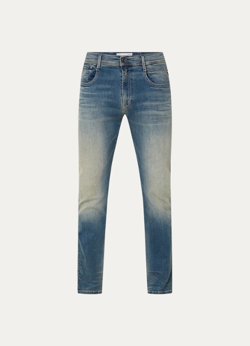 Replay Anbass slim fit jeans met steekzakken - voorkant 2 indigo