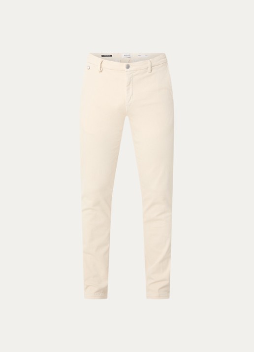 Replay Benni slim fit broek met steekzakken - voorkant 4 beige