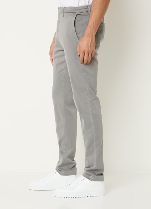 Replay Benni slim fit broek met steekzakken - detail 4 lichtgrijs