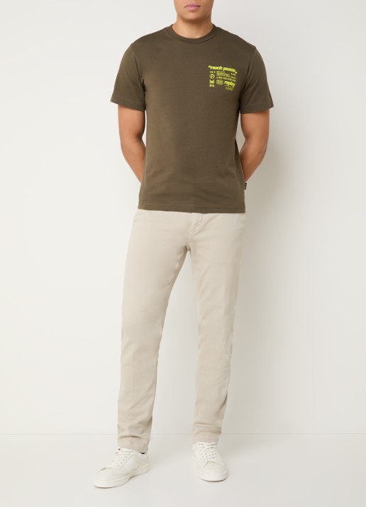 Replay Benni slim fit broek met steekzakken - voorkant 5 beige