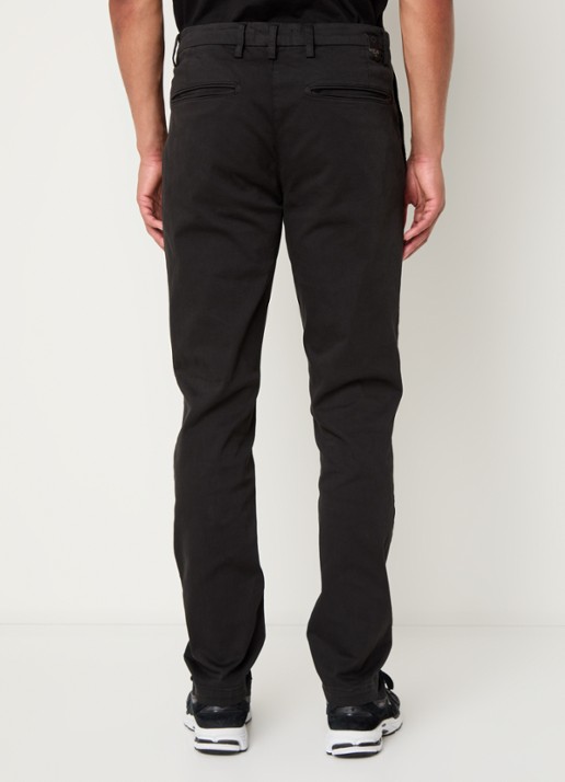 Replay Benni straight fit chino met steekzakken - achterkant zwart
