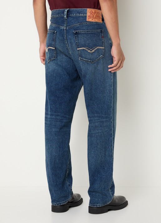 Replay Bwaii loose fit jeans met donkere wassing - achterkant 3 indigo