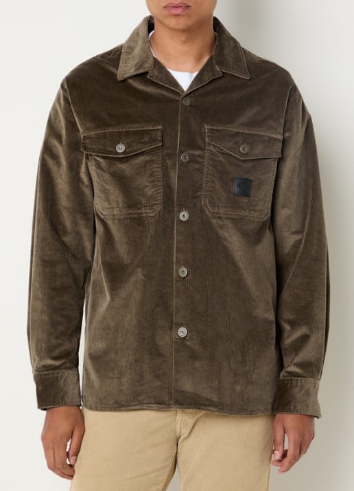Replay Comfort fit overshirt van corduroy met borstzakken
