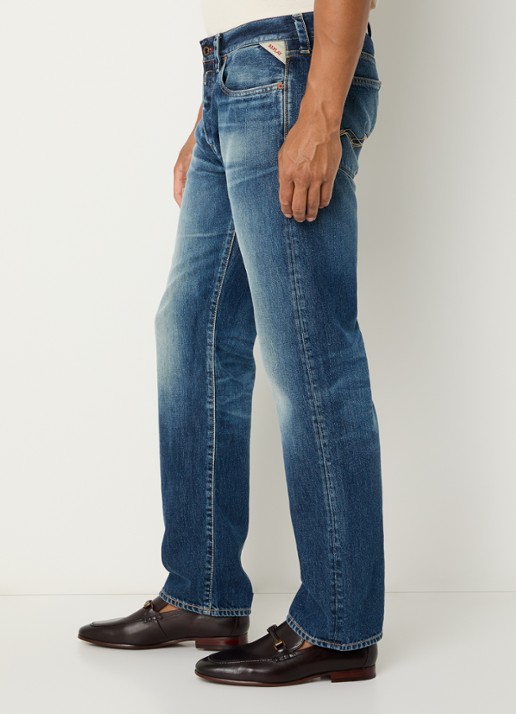 Replay Deryck straight leg jeans met steekzakken - detail 6 indigo