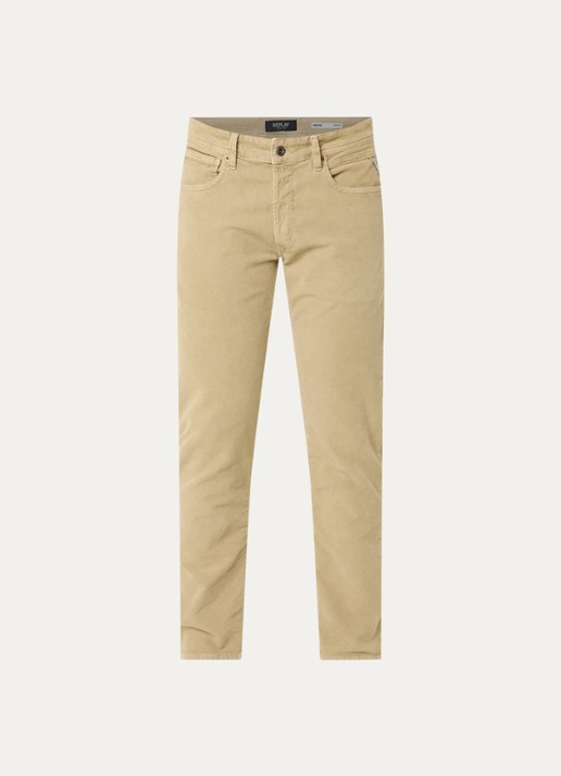 Replay Grover slim fit broek van corduroy met steekzakken