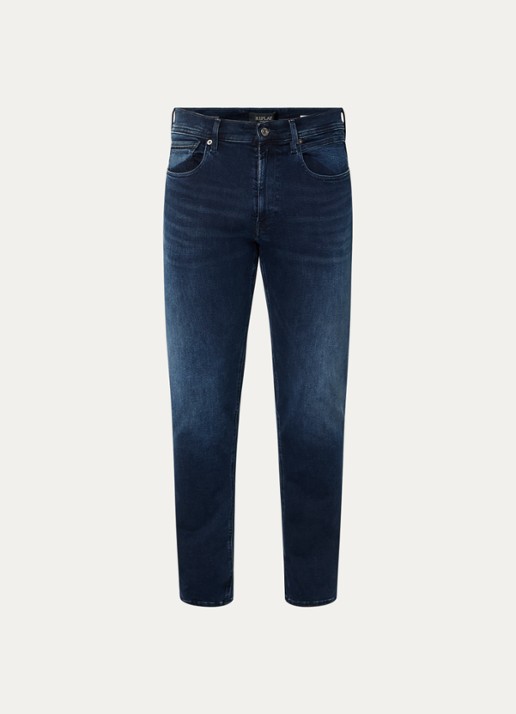 Replay Grover slim fit jeans met medium wassing - voorkant 4 indigo
