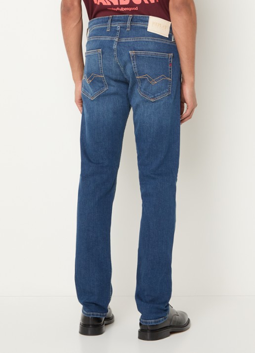 Replay Grover slim fit jeans met medium wassing - achterkant 3 indigo