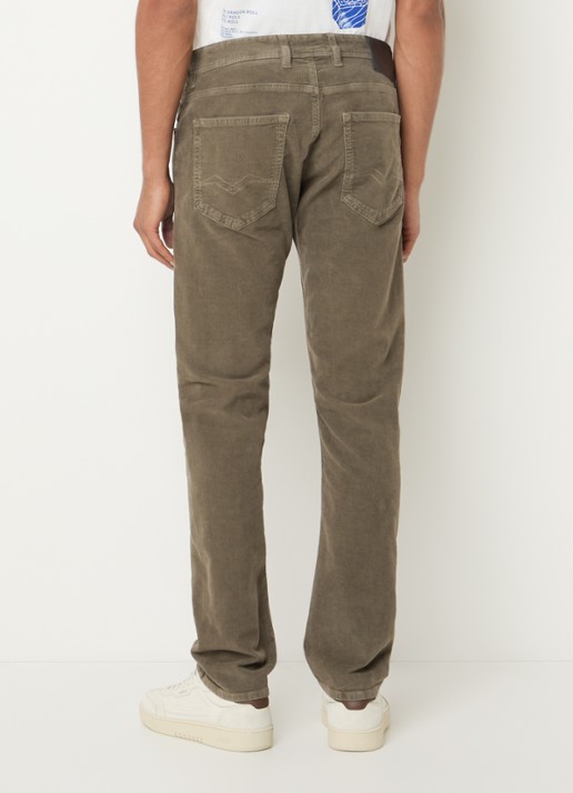 Replay Grover straight fit chino van corduroy - achterkant 5 khaki