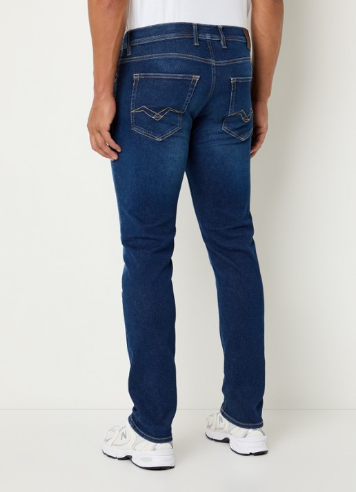 Replay Grover straight leg jeans met gekleurde wassing - achterkant 3 donkerblauw