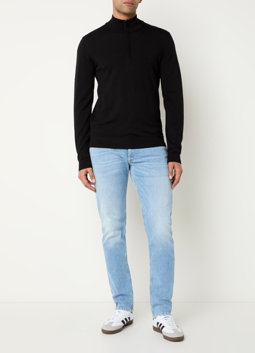 Replay Grover straight leg jeans met medium wassing - voorkant 2 indigo