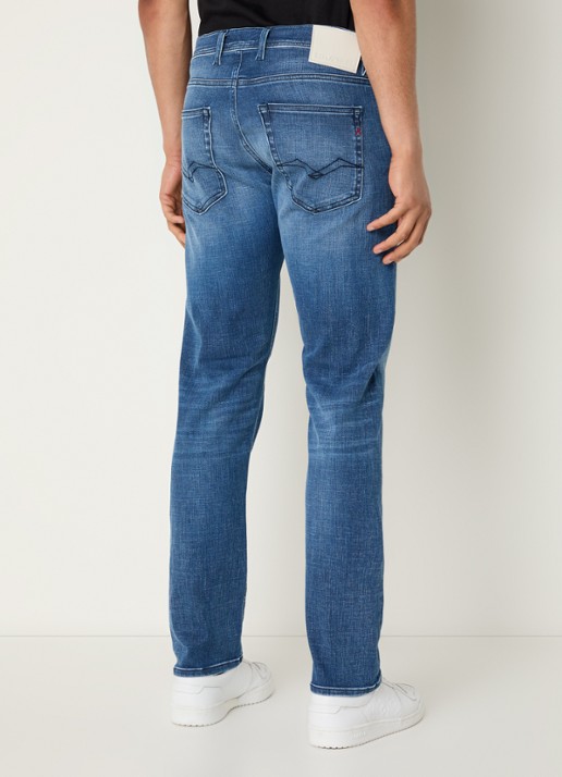 Replay Grover straight leg jeans met medium wassing - achterkant 4 blauw