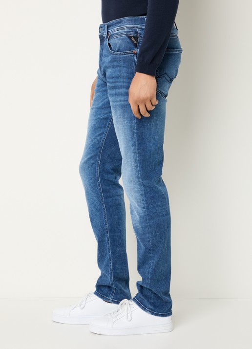 Replay Grover straight leg jeans met medium wassing - detail 9 blauw