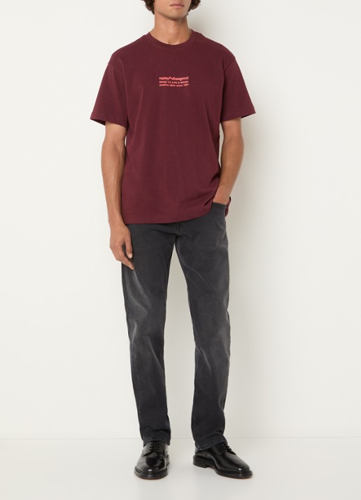 Replay Grover straight leg jeans met steekzakken - voorkant 4 donkergrijs