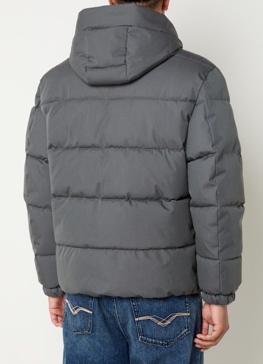 Replay Puffer jack met ritszakken en afneembare capuchon - achterkant antraciet