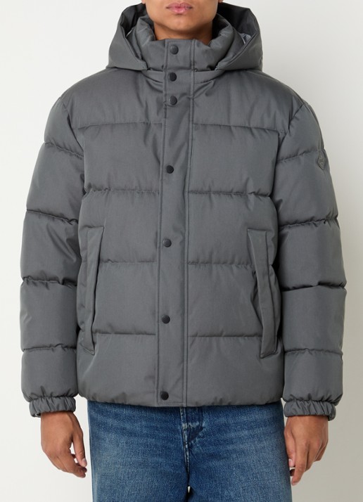 Replay Puffer jack met ritszakken en afneembare capuchon - detail 2 antraciet