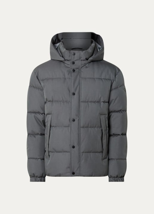 Replay Puffer jack met ritszakken en afneembare capuchon - voorkant 3 antraciet