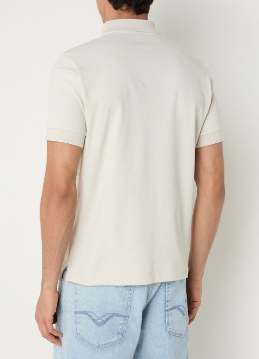 Replay Regular fit polo met logoborduring - achterkant 2 beige