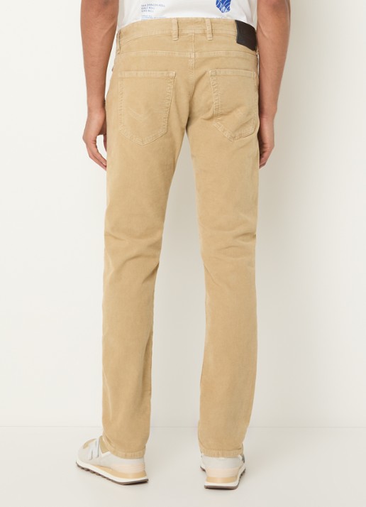 Replay Straight fit broek van corduroy met steekzakken - achterkant 5 beige