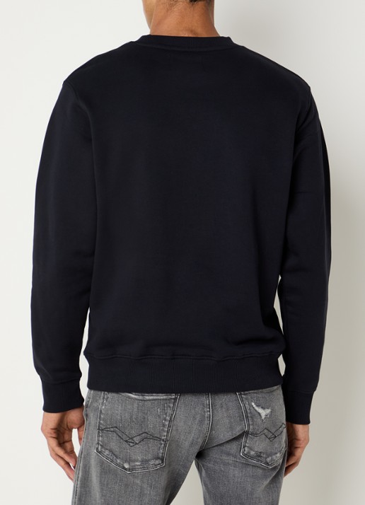 Replay Sweater met logoborduring - achterkant 4 blauw