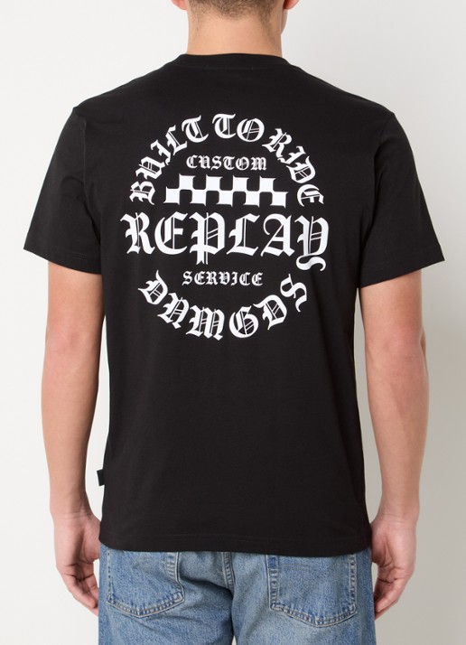 Replay T-shirt met logo- en backprint