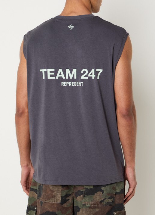 Represent 24/7 Team oversized tanktop met logo- en backprint