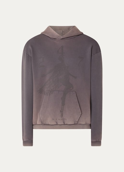 Represent 247 Angel hoodie met logoprint - voorkant 3 taupe