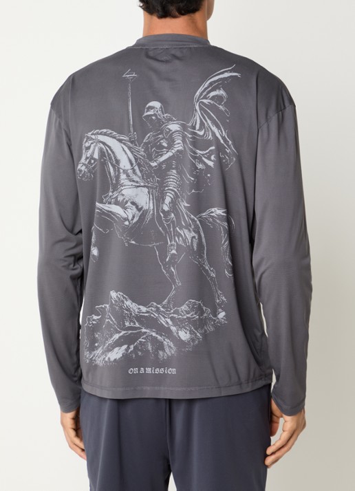 Represent 247 long sleeve met logo- en backprint - detail 2 antraciet