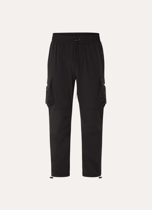 Represent 247 tapered fit cargobroek met klepzakken - voorkant 3 zwart