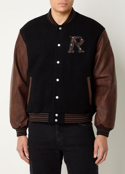 Represent Baseball jack in wolblend met logoborduring