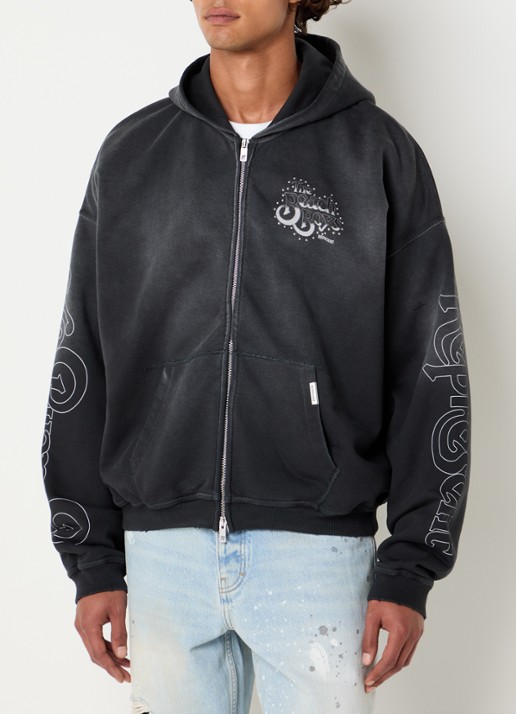 Represent Beach Boys sweatvest met logo- en backprint - achterkant 3 antraciet