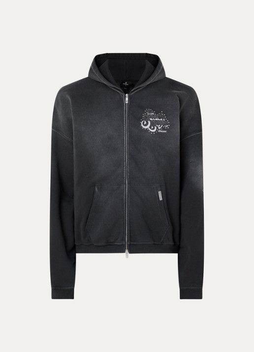 Represent Beach Boys sweatvest met logo- en backprint - voorkant antraciet