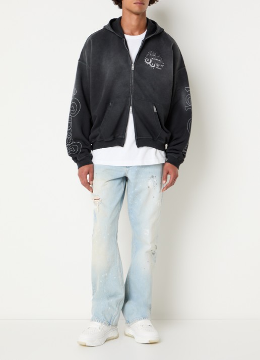 Represent Beach Boys sweatvest met logo- en backprint - voorkant 2 antraciet