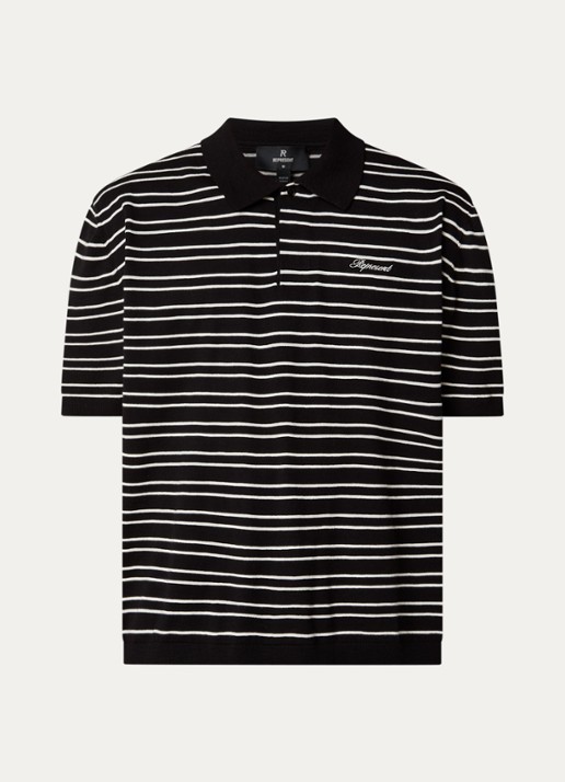 Represent California regular fit polo met logo - voorkant zwart