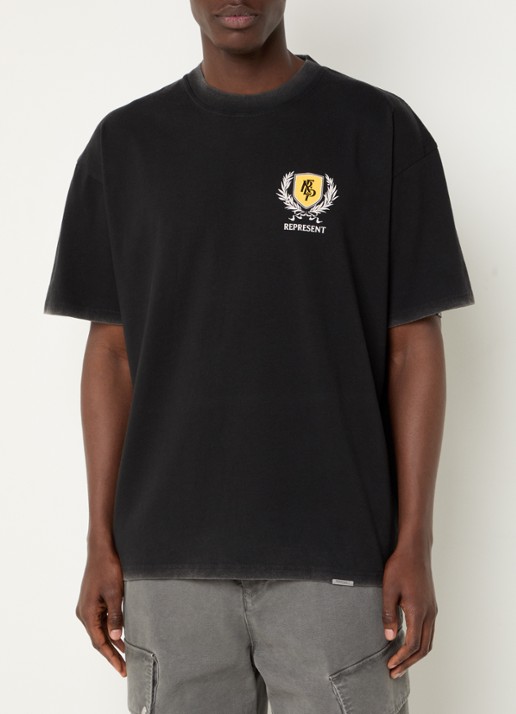 Represent Crest T-shirt met logo- en backprint - achterkant 4 zwart