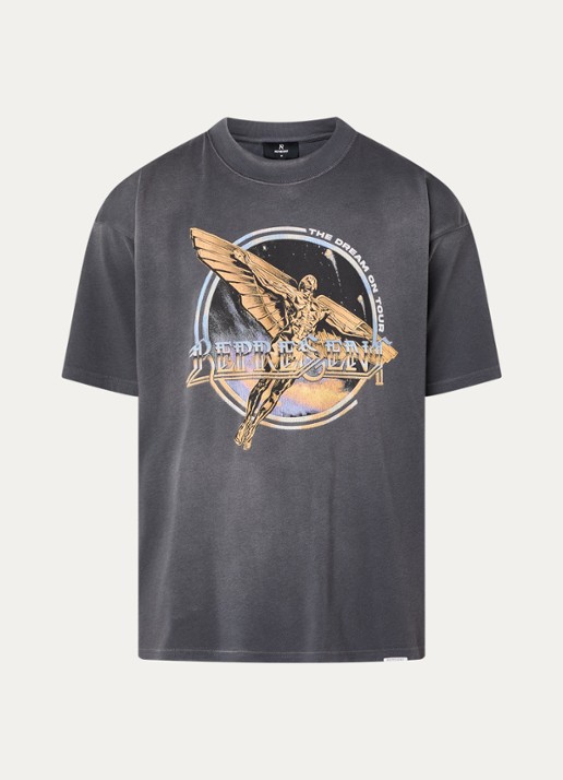 Represent Golden Tour T-shirt met front- en backprint - voorkant 2 antraciet