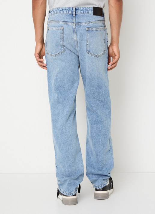 Represent Heaton straight fit jeans met lichte wassing - achterkant 5 indigo