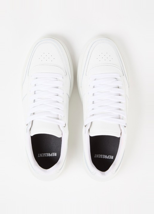 Represent Initial sneaker van leer met structuur - detail 4 wit