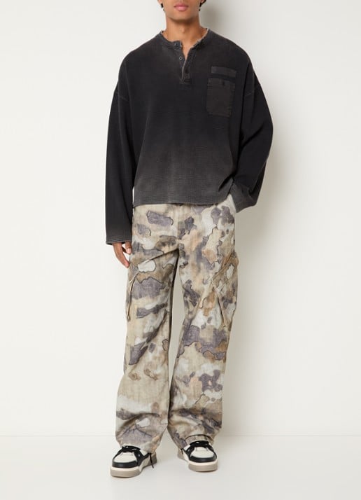 Represent Loose fit cargobroek met steekzakken - voorkant 4 beige