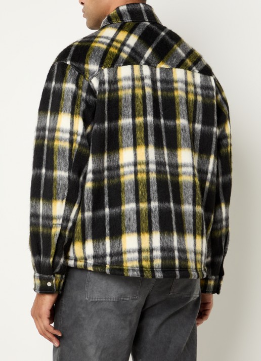 Represent Overshirt met ruitdessin en borstzakken - achterkant 2 zwart