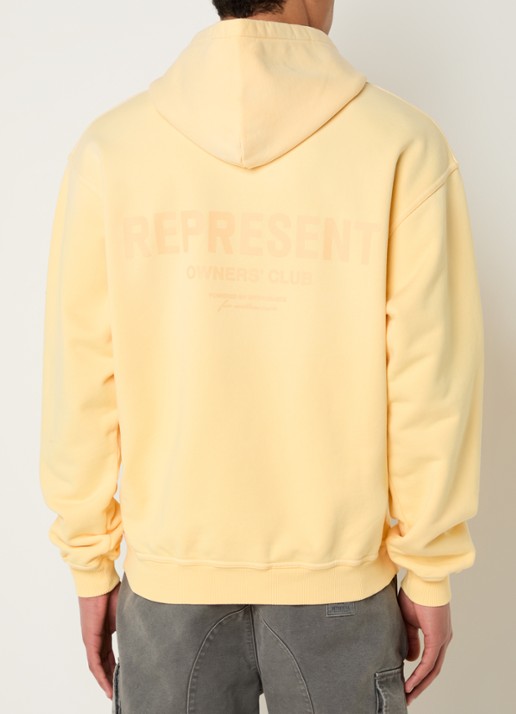 Represent Owners Club hoodie met logo- en backprint - detail 3 geel