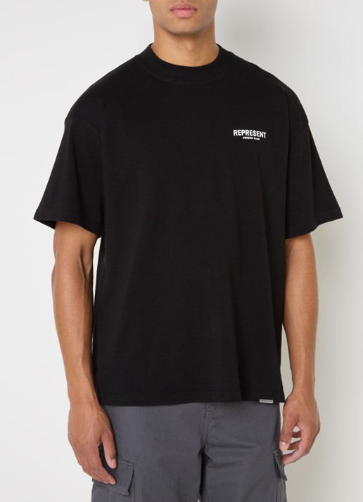 Represent Owners Club T-shirt met logo- en backprint - achterkant 2 zwart