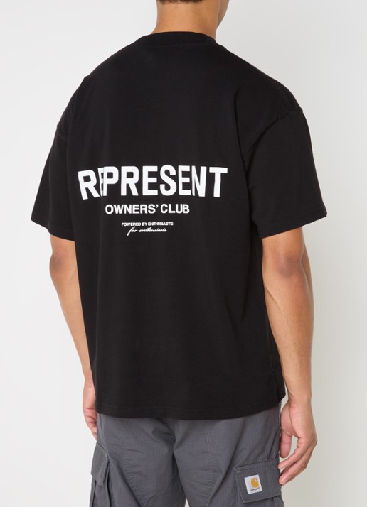 Represent Owners Club T-shirt met logo- en backprint