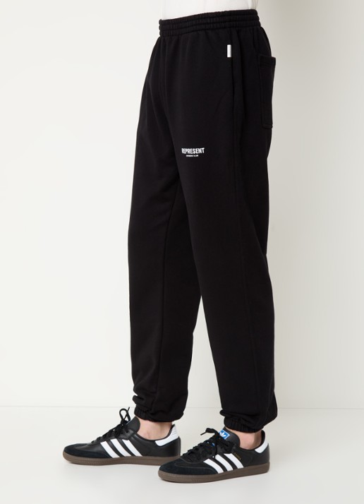 Represent Owners Club tapered fit joggingbroek met logo en steekzakken - detail 4 zwart