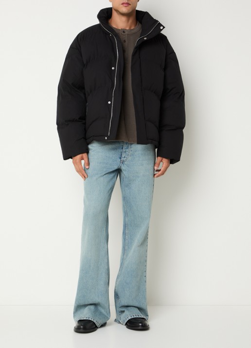 Represent Puffer jack met steekzakken - voorkant 4 zwart