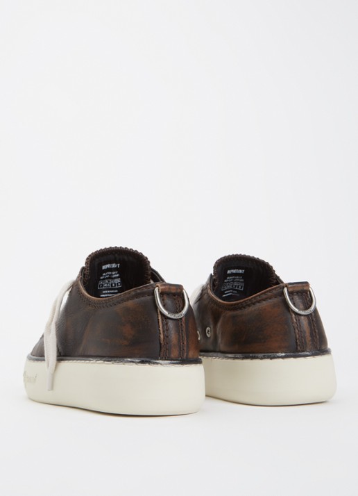 Represent Rep-Cap sneaker van leer met destroyed afwerking  - achterkant 4 donkerbruin