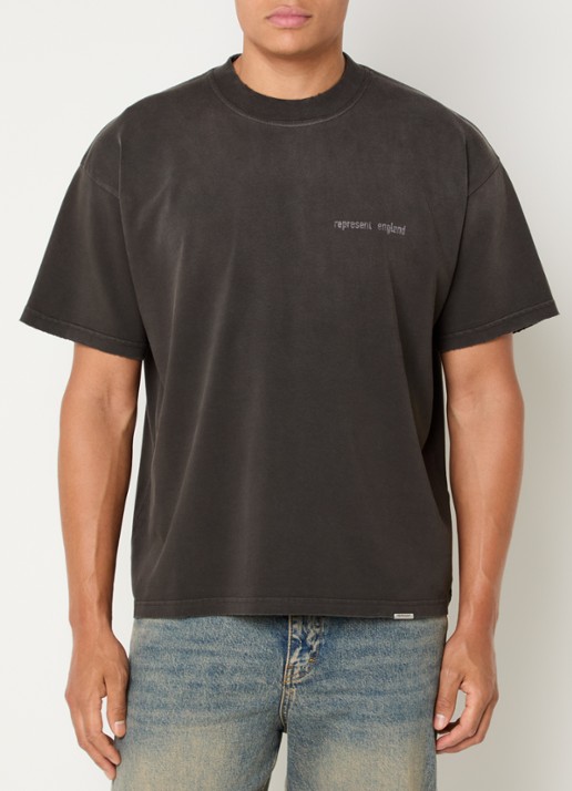 Represent Resent T-shirt met logo- en backprint - achterkant 4 donkerbruin