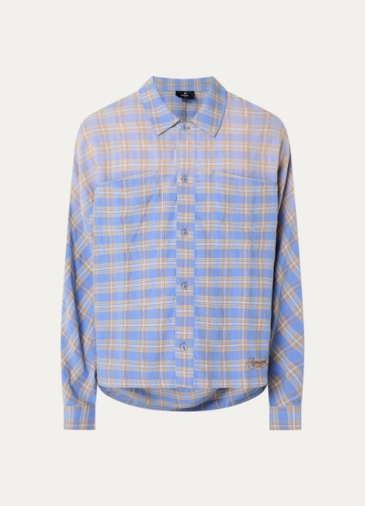 Represent Santa Monica comfort fit overhemd met borstzak en ruitdessin - voorkant 3 lila