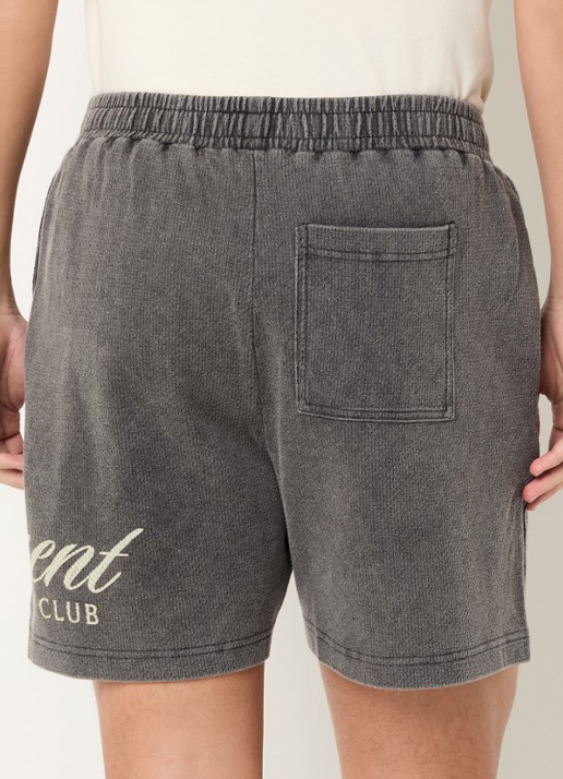Represent Script straight fit korte broek met logo - achterkant 3 grijs
