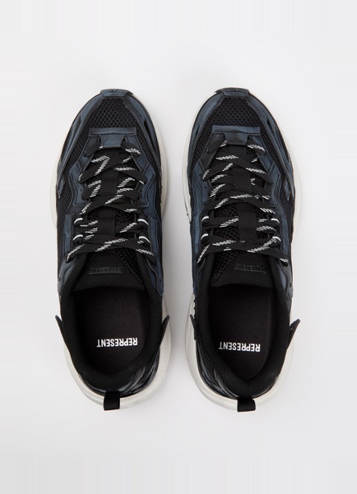 Represent Storm-Torn sneaker met details van mesh  - detail 4 zwart