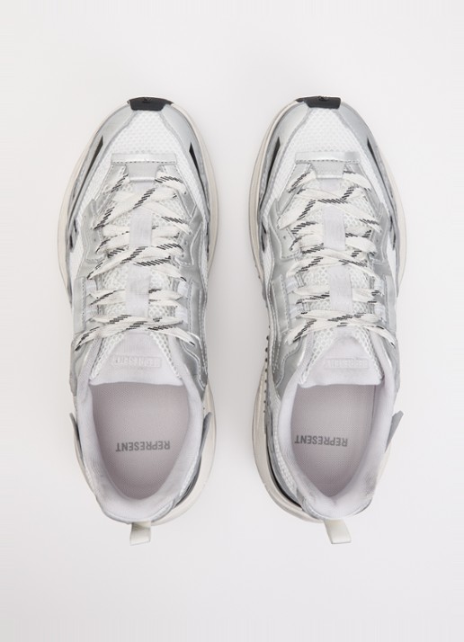 Represent Storm-Torn sneaker van mesh met metallic details - detail 4 gebroken wit